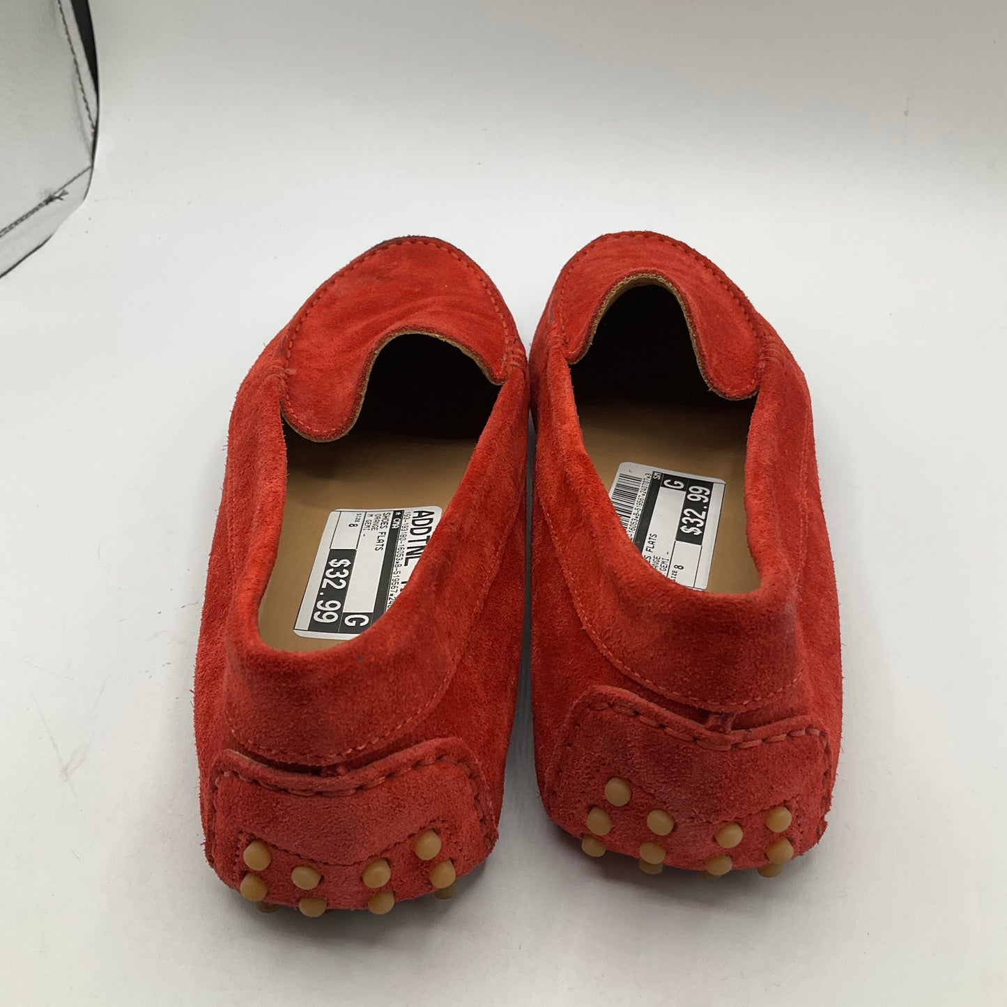 Orange Shoes Flats Cma, Size 8