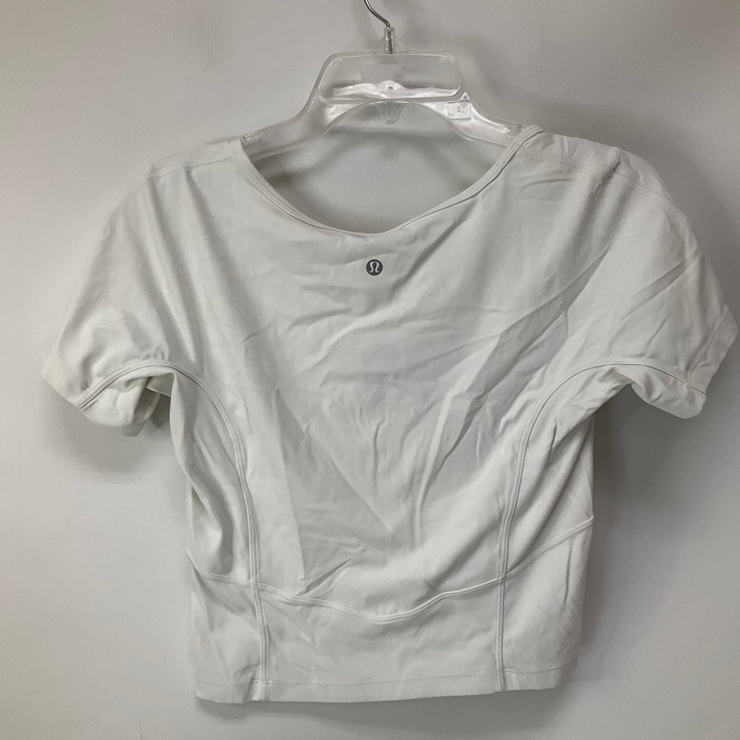 Athletic Top Short Sleeve By Lululemon In White, Size: 8