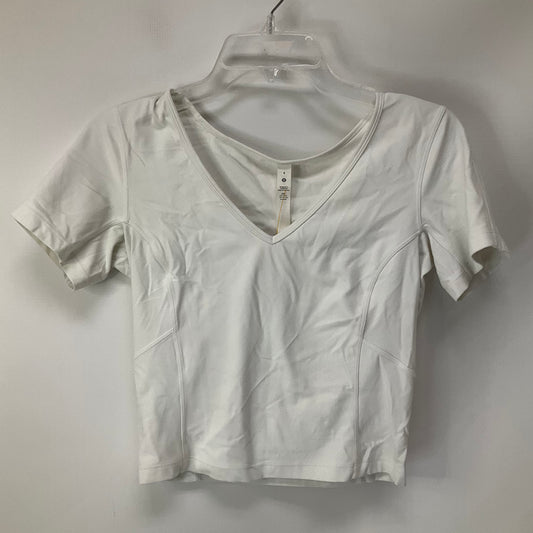 Athletic Top Short Sleeve By Lululemon In White, Size: 8