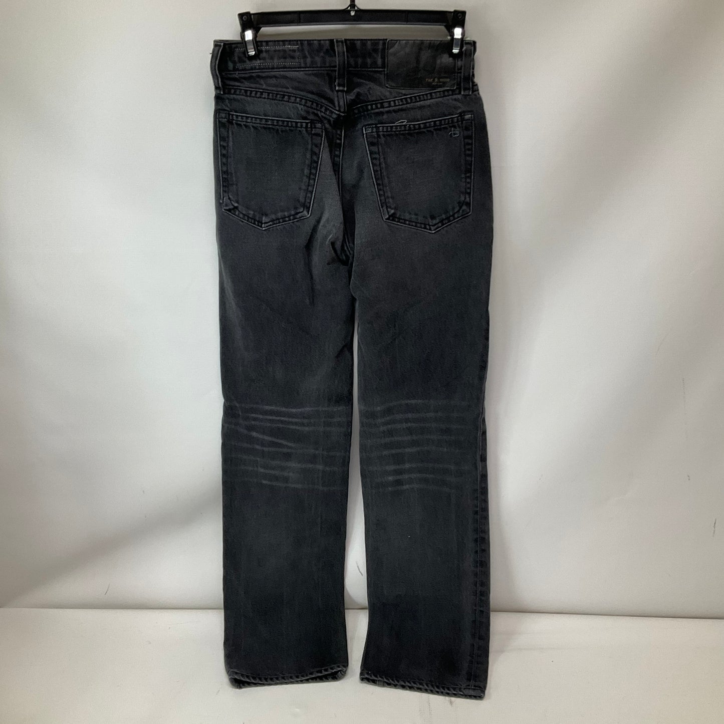 Jeans Straight By Rag & Bones Jeans In Black Denim, Size: 0