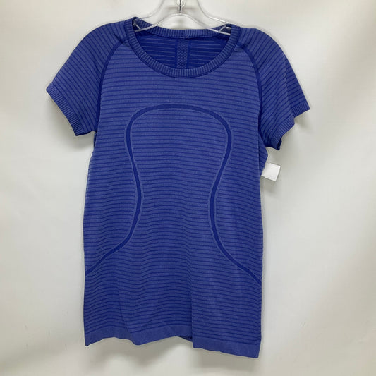 Athletic Top Short Sleeve By Lululemon In Blue, Size: 12