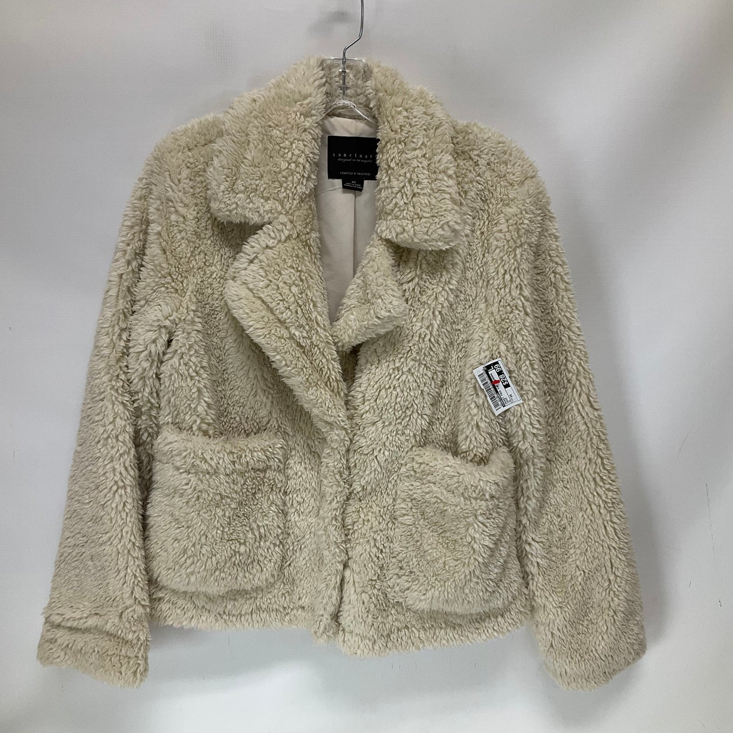 Jacket Faux Fur & Sherpa By Sanctuary In Cream, Size: Xs