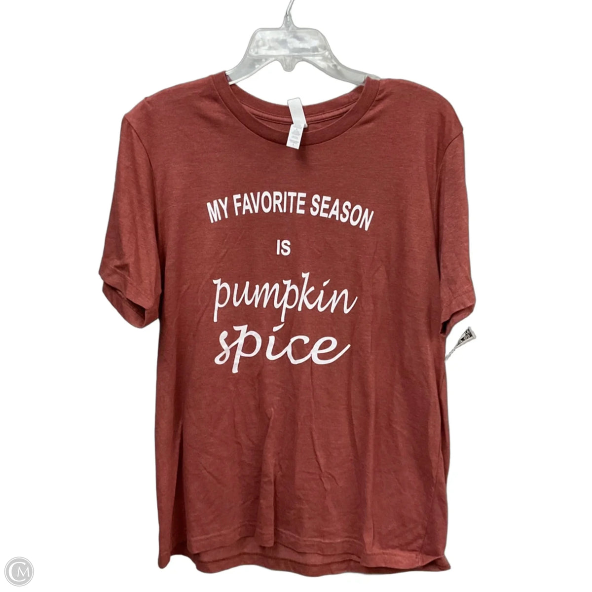 Top Short Sleeve By Bella + Canvas In Brown, Size: L