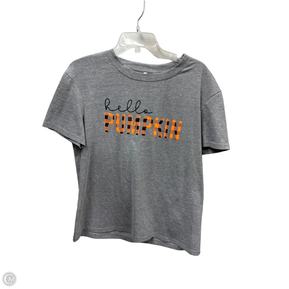 Top Short Sleeve By Cmf In Grey & Orange, Size: L