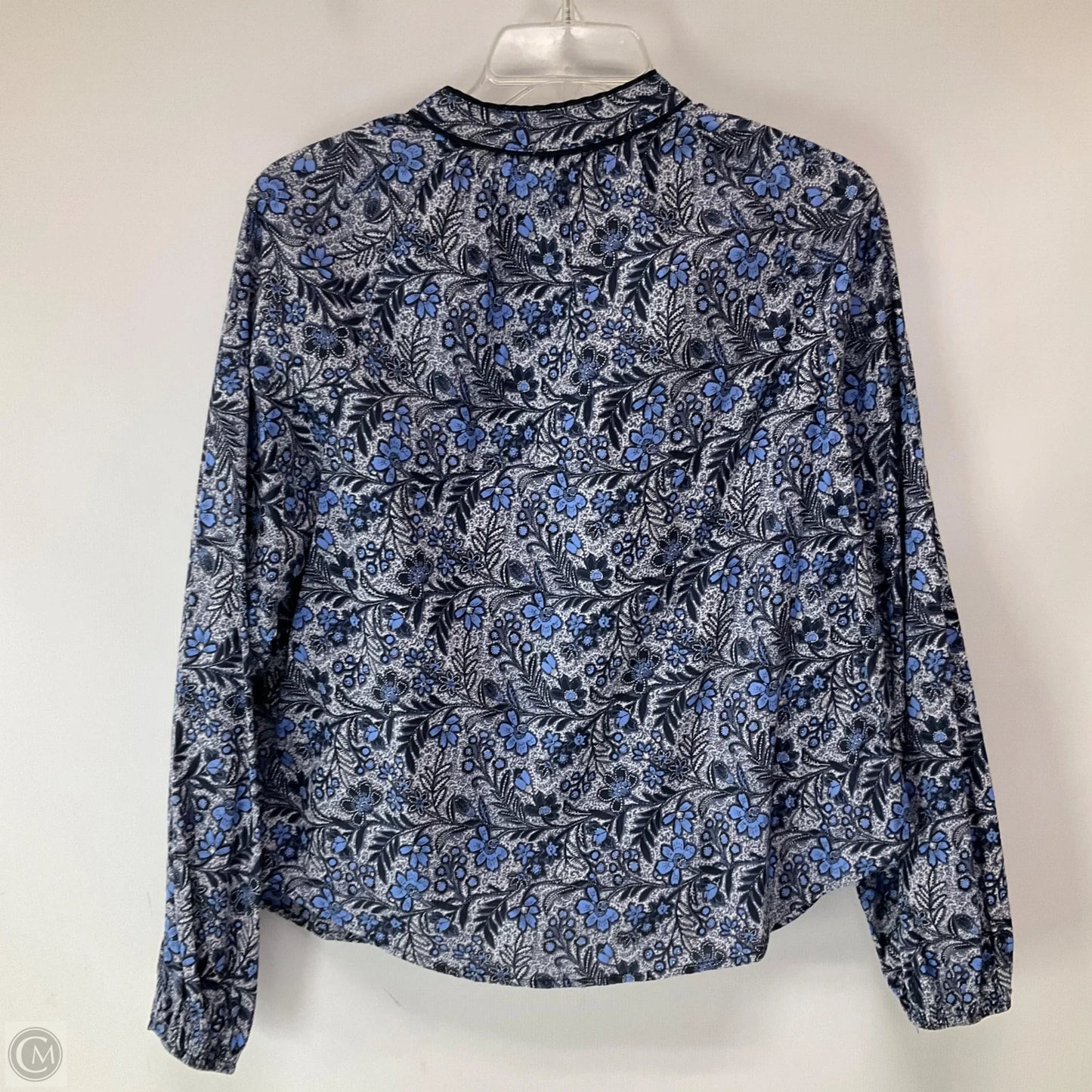 Top Long Sleeve By Evereve In Blue, Size: L