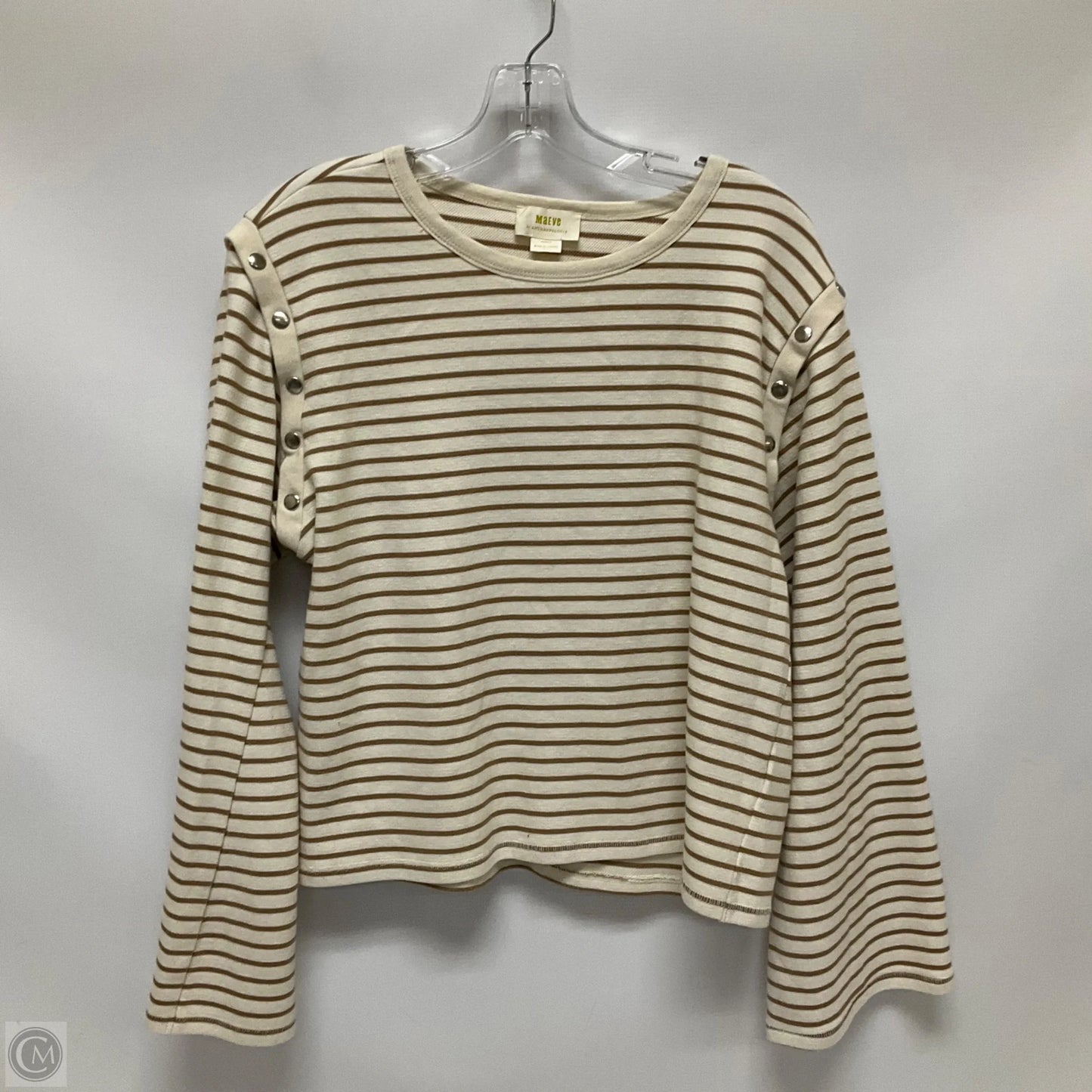 Top Long Sleeve By Maeve In Striped Pattern, Size: Xs