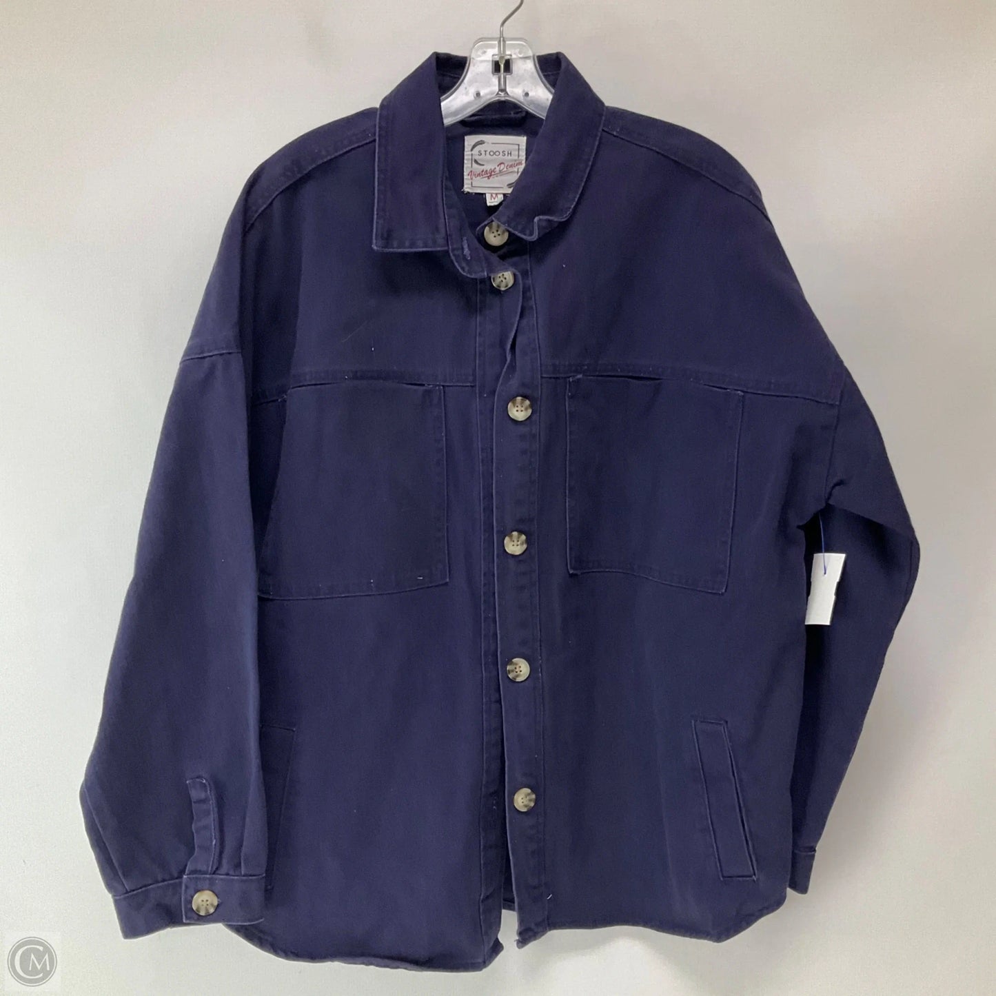Jacket Shirt By Stoosh In Blue Denim, Size: M