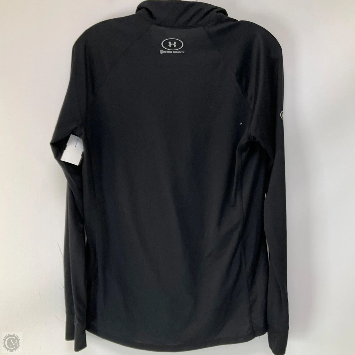 Athletic Top Long Sleeve Collar By Nfl In Black & Orange, Size: L