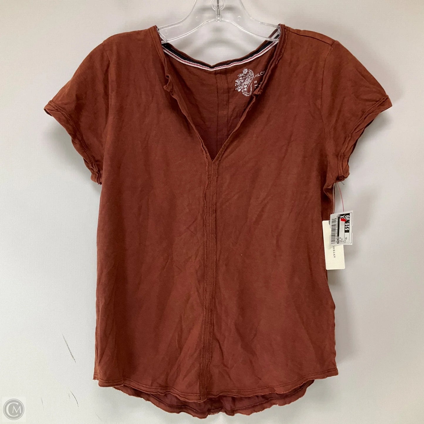Top Short Sleeve By Pilcro In Brown, Size: Xs
