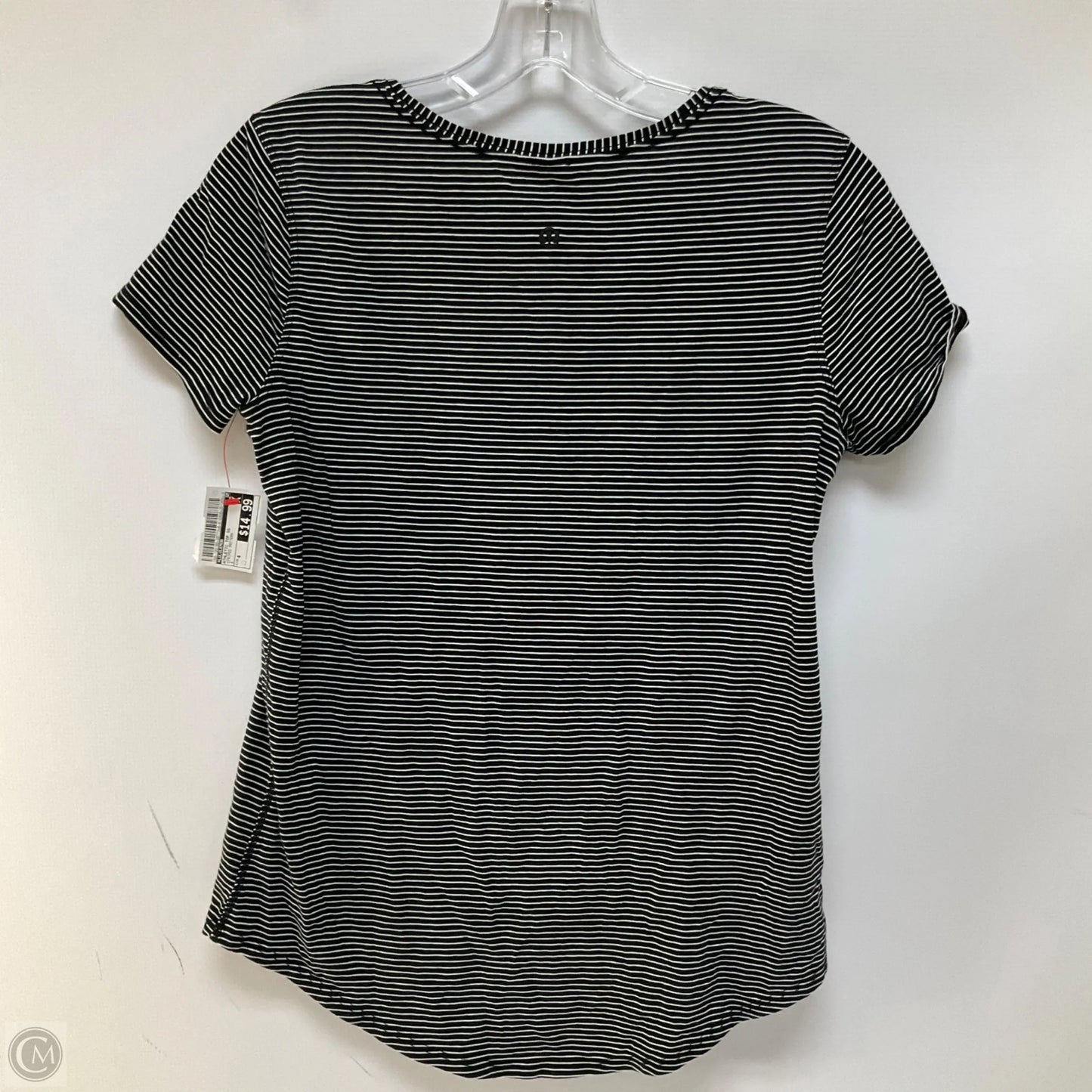 Athletic Top Short Sleeve By Lululemon In Striped Pattern, Size: 4
