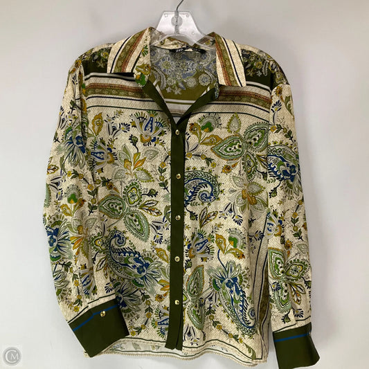 Top Long Sleeve By Zara In Multi-colored, Size: M