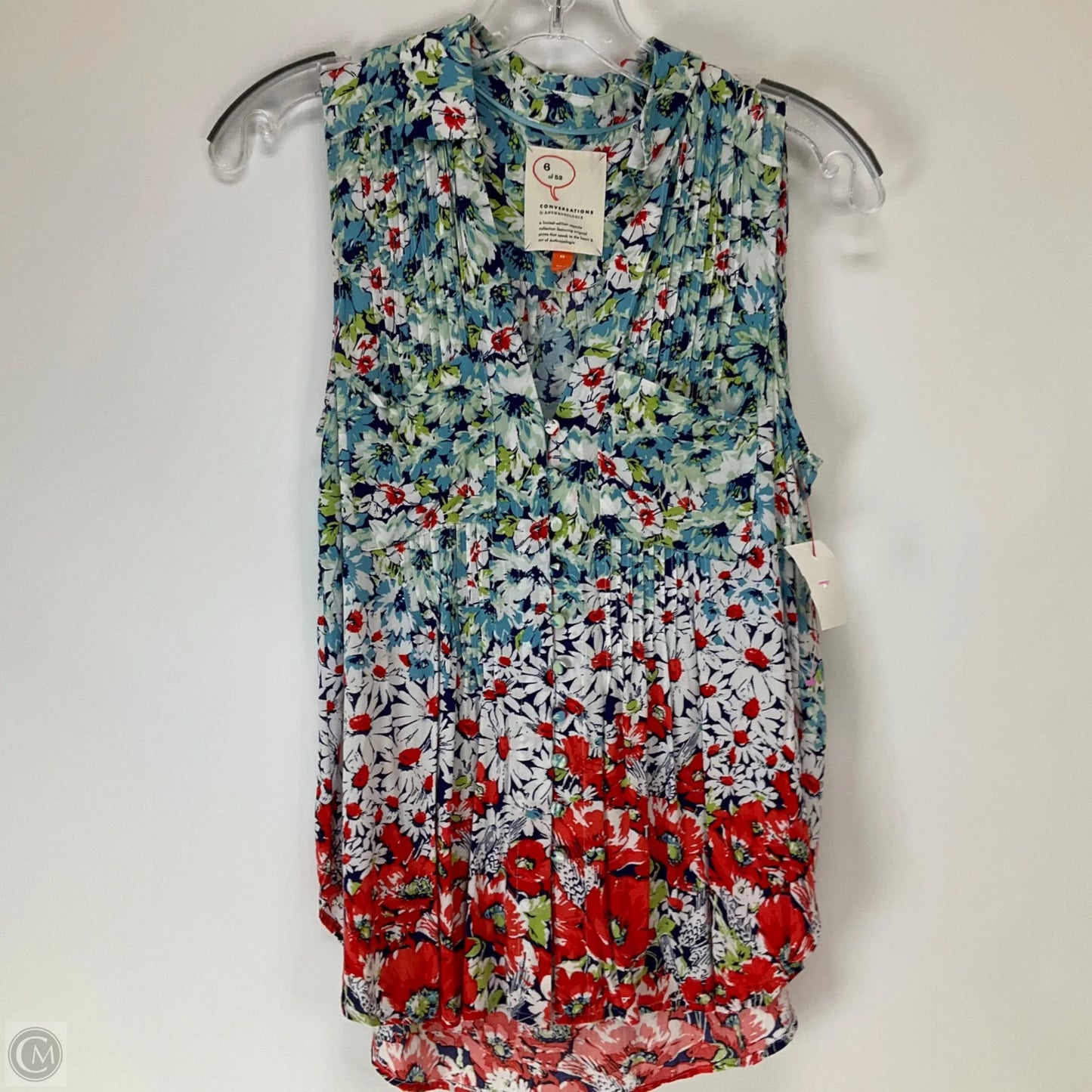 Top Sleeveless By Anthropologie In Floral Print, Size: Xs