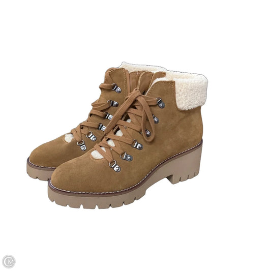 Boots Ankle Heels By Blondo In Brown & Cream, Size: 8.5