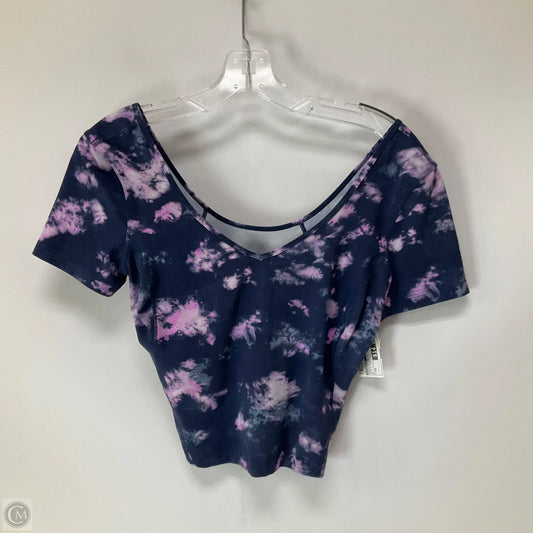 Athletic Top Short Sleeve By Lululemon In Blue & Pink, Size: M