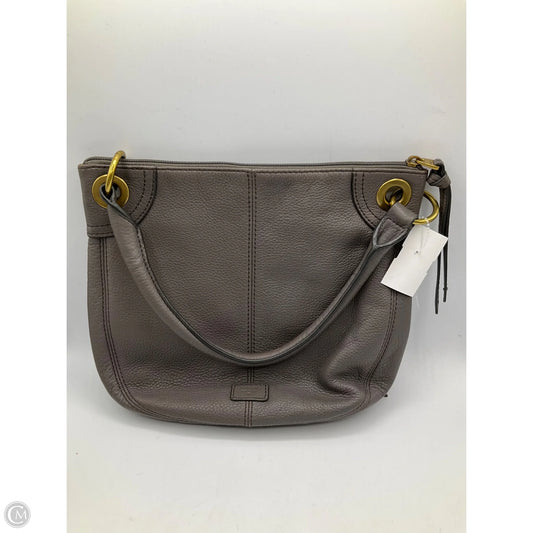 Handbag Leather By Fossil, Size: Medium