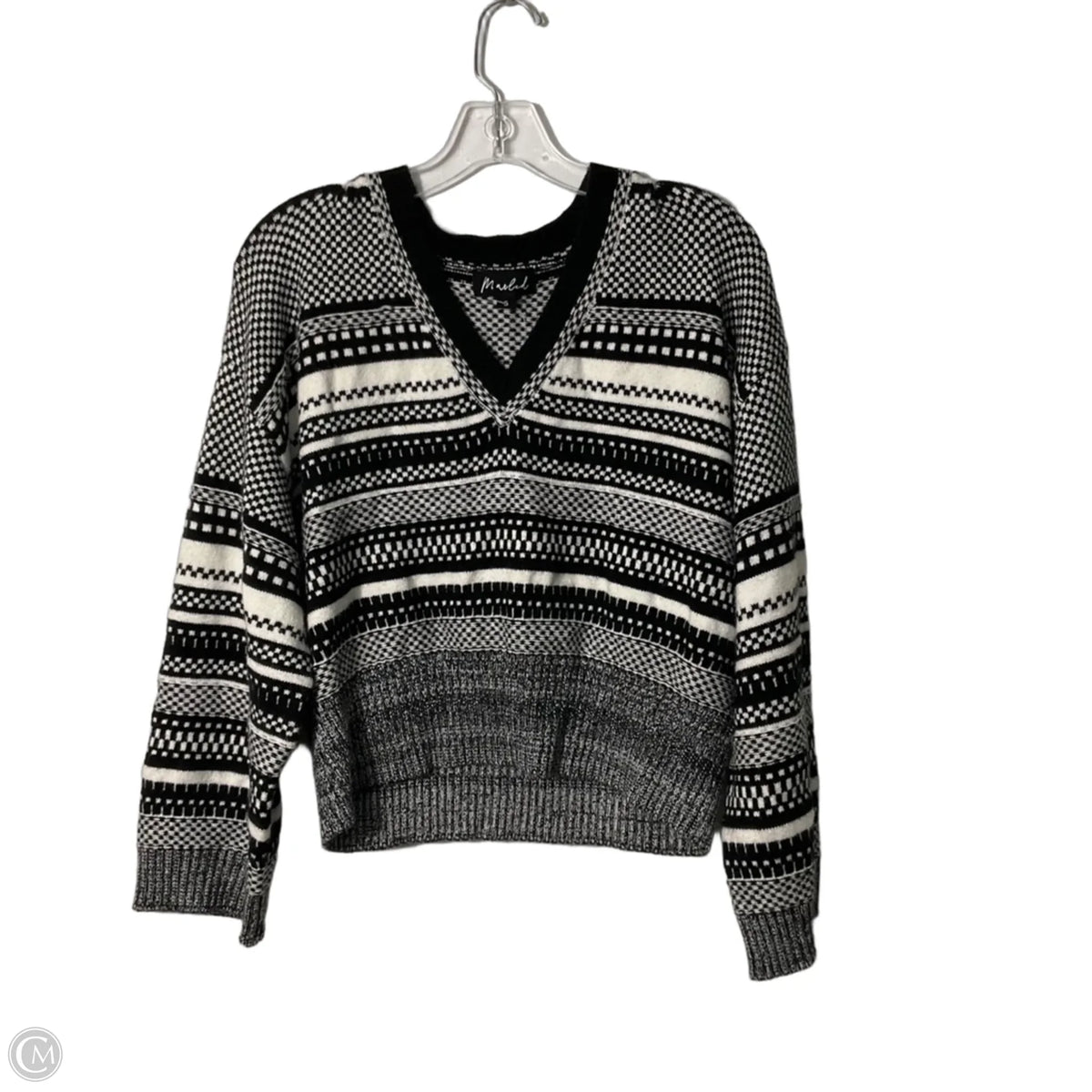 Sweater By Marled In Black & White, Size: S