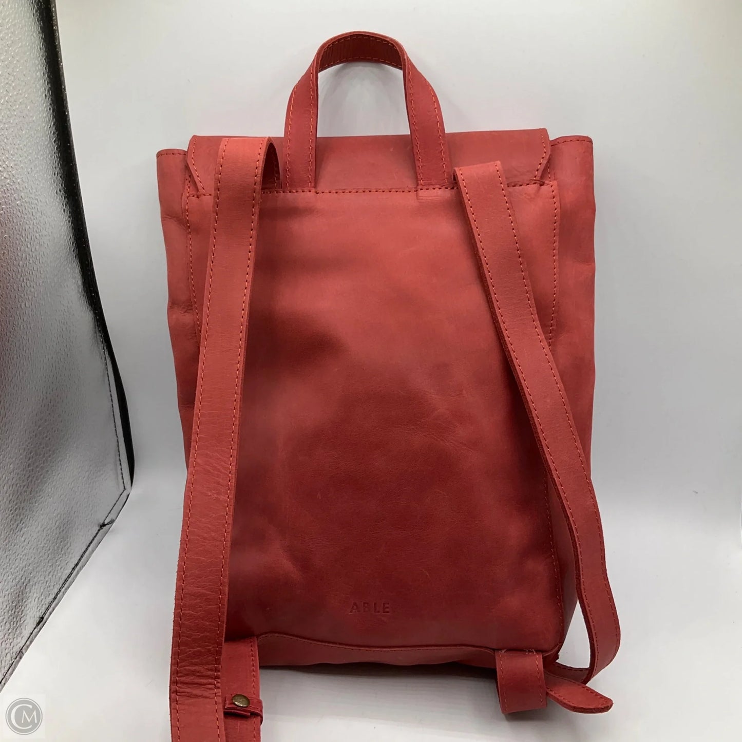 Backpack Leather By Able, Size: Medium