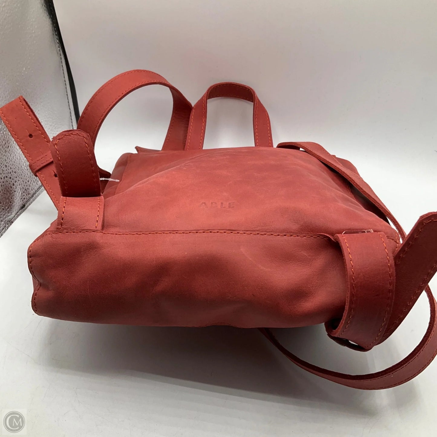 Backpack Leather By Able, Size: Medium