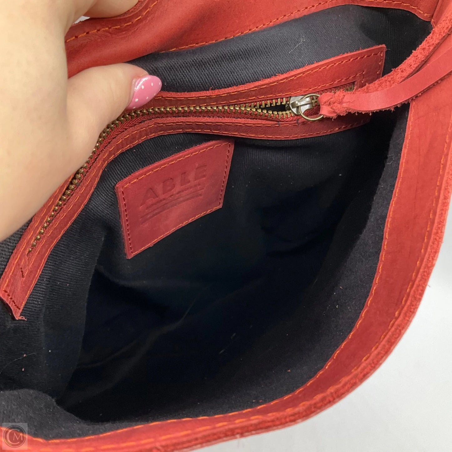 Backpack Leather By Able, Size: Medium