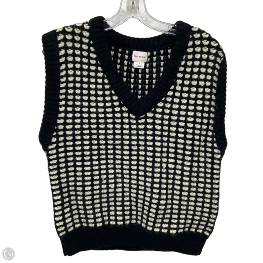Vest Sweater By Cmb In Black & White, Size: S