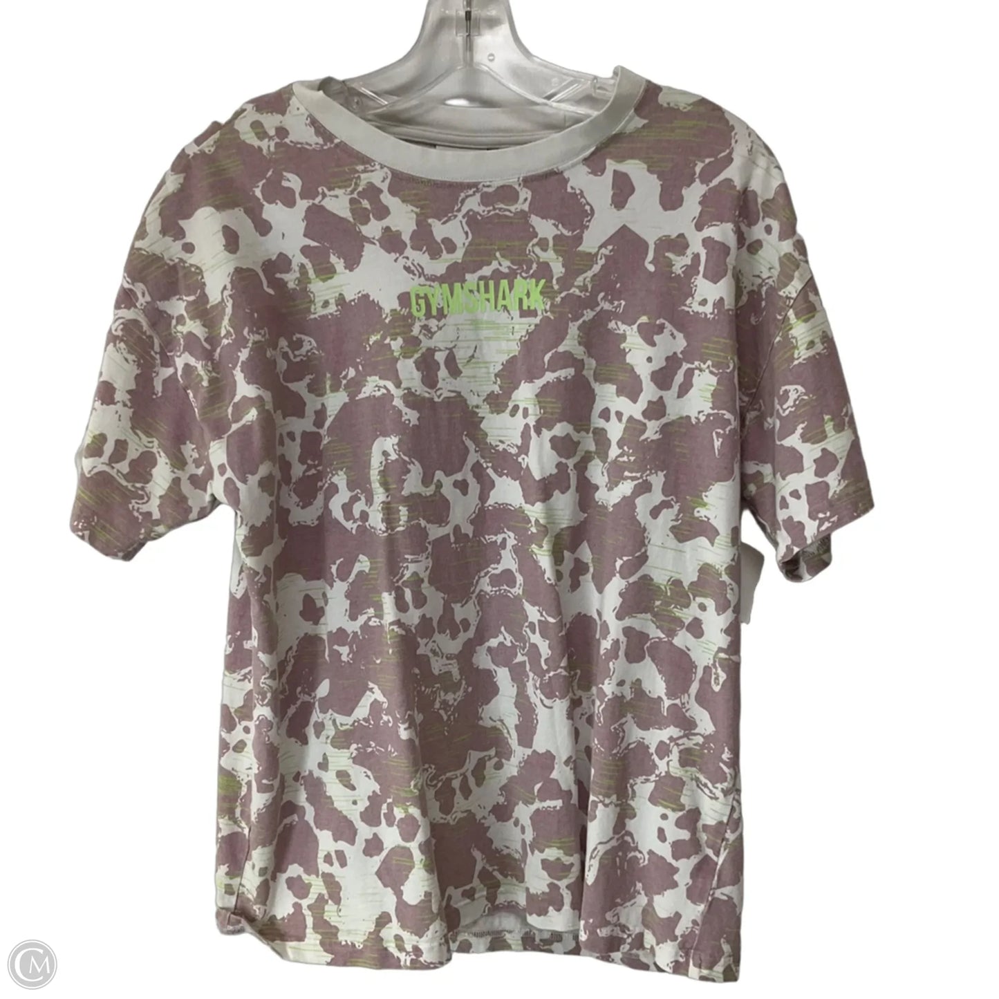 Athletic Top Short Sleeve By Gym Shark In Pink & White, Size: S
