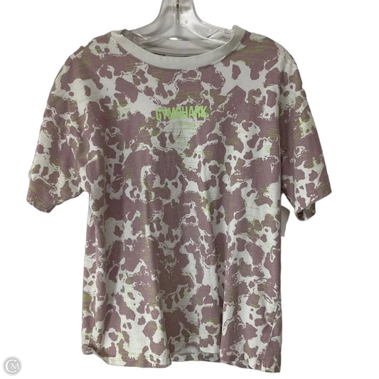 Athletic Top Short Sleeve By Gym Shark In Pink & White, Size: S