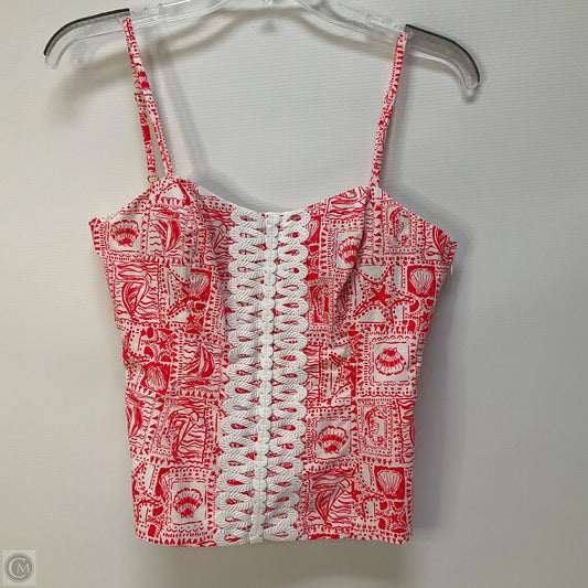 Top Sleeveless Designer By Lilly Pulitzer In Pink & White, Size: Xs