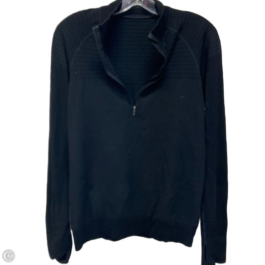 Athletic Top Long Sleeve Collar By Lululemon In Black, Size: 8