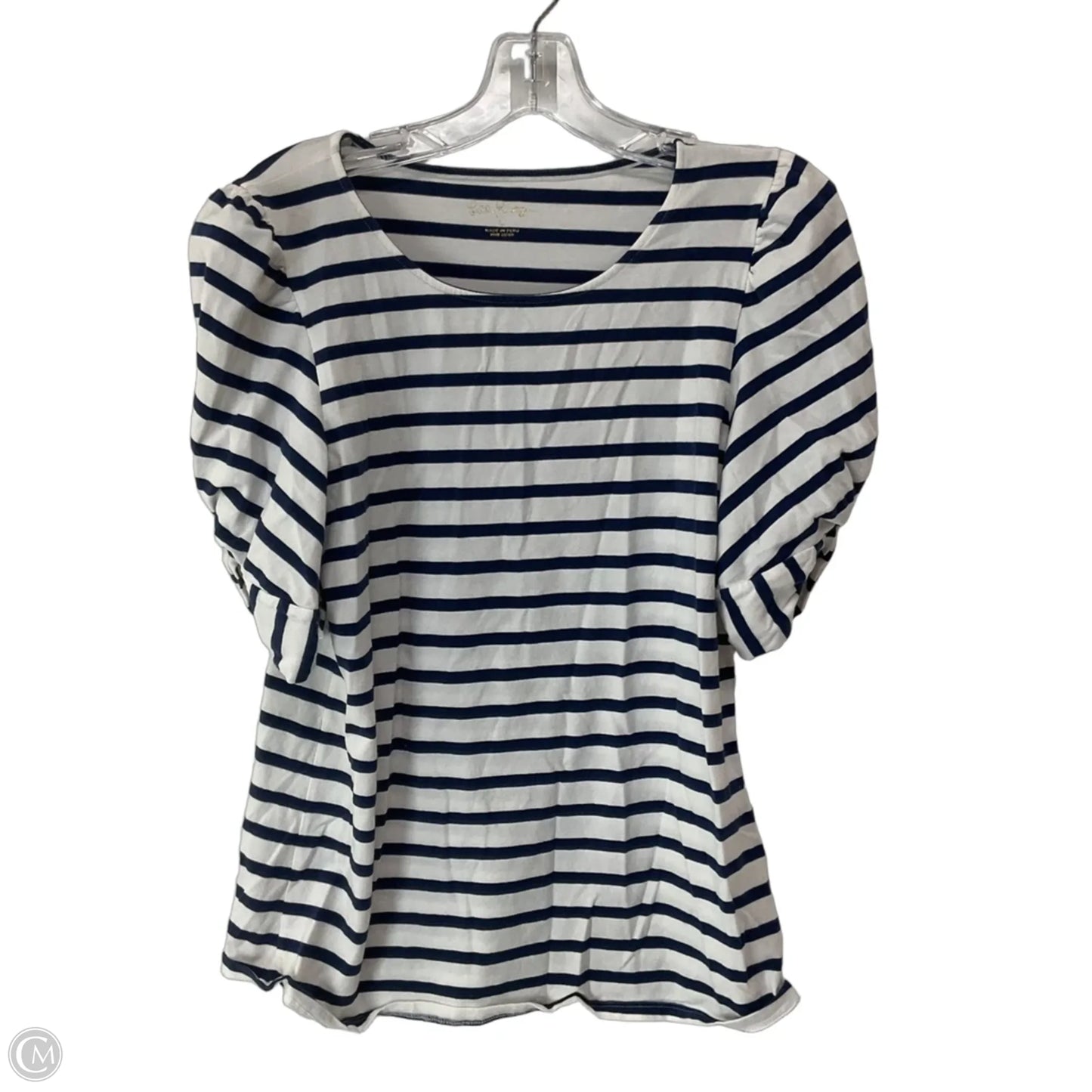 Top Short Sleeve Designer By Lilly Pulitzer In Striped Pattern, Size: Medium