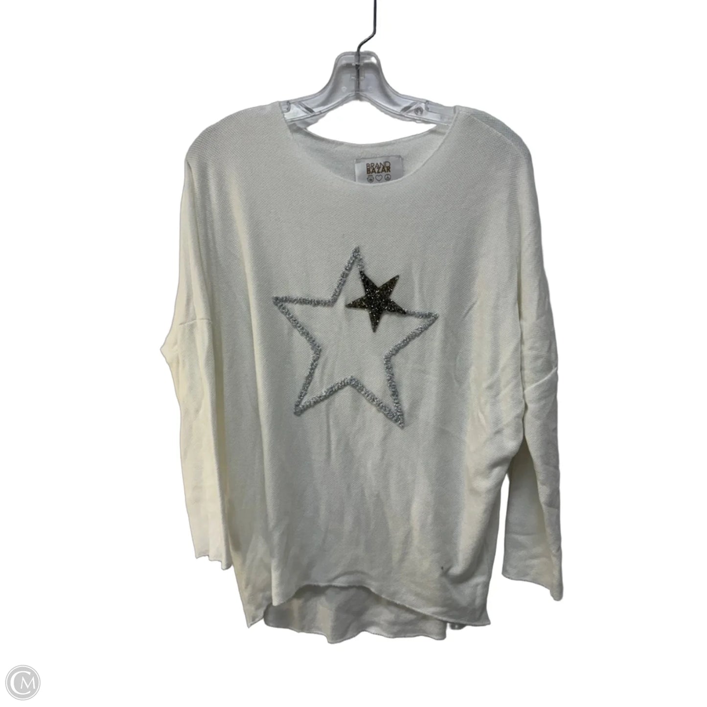 Top Long Sleeve By Cmb In White, Size: M