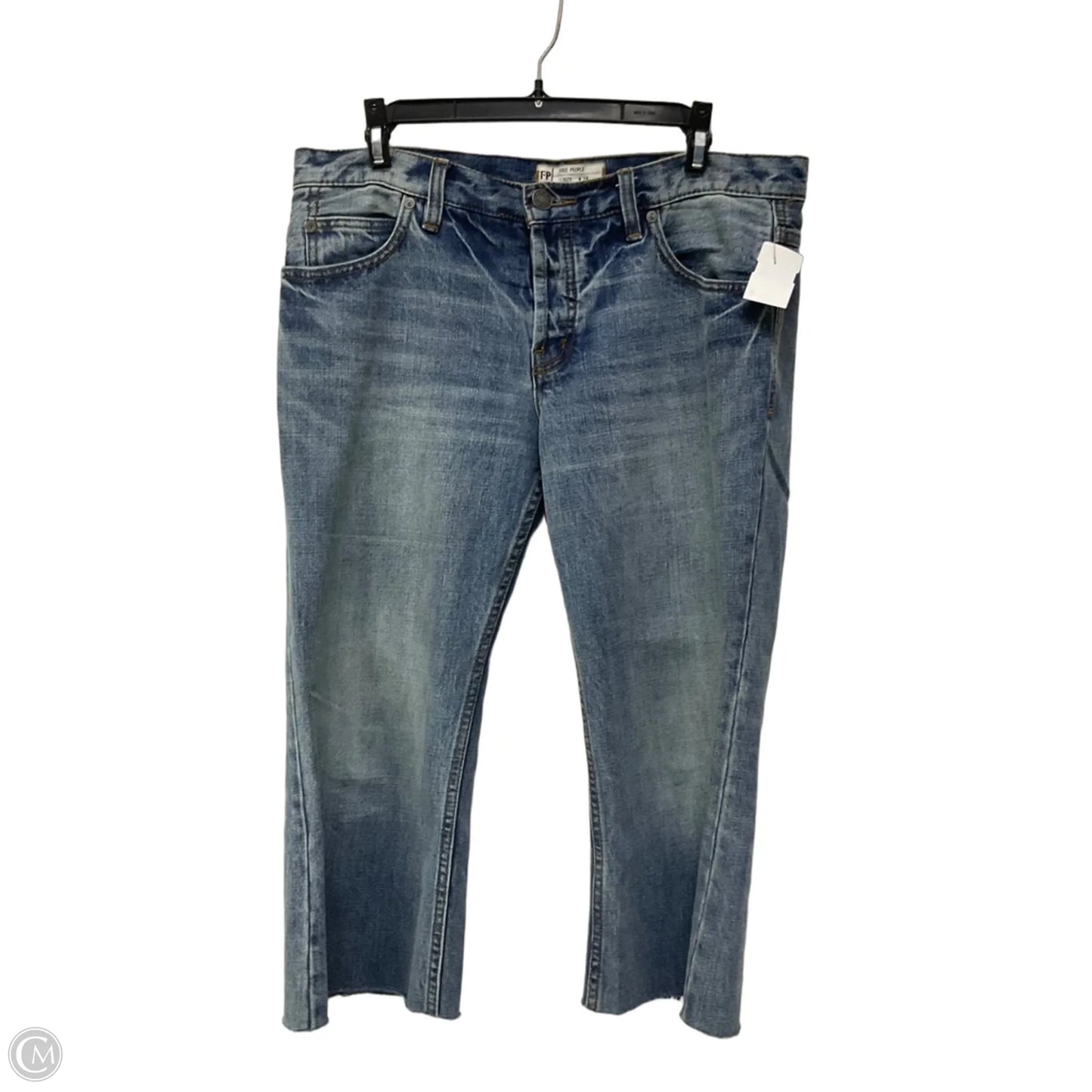 Jeans Cropped By Free People In Blue Denim, Size: 6