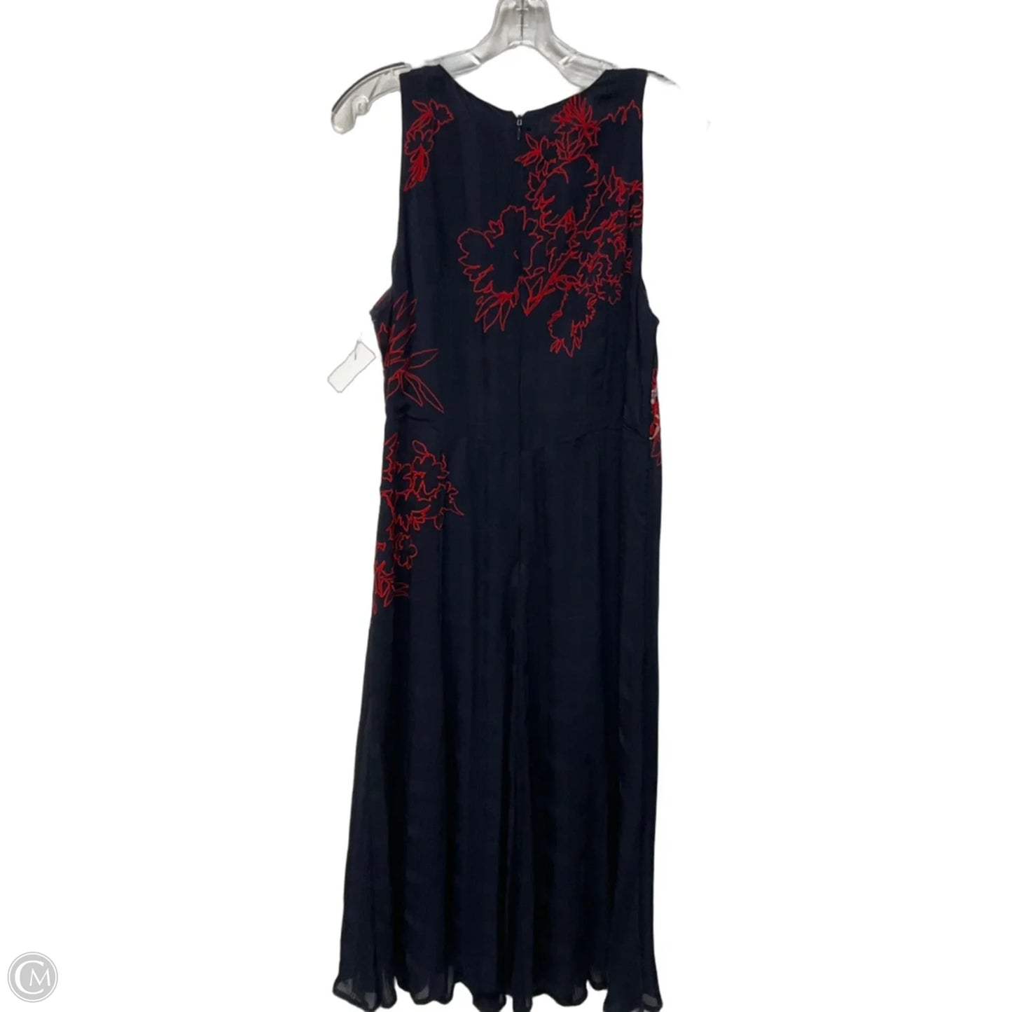 Dress Casual Midi By Anthropologie In Blue & Red, Size: 14