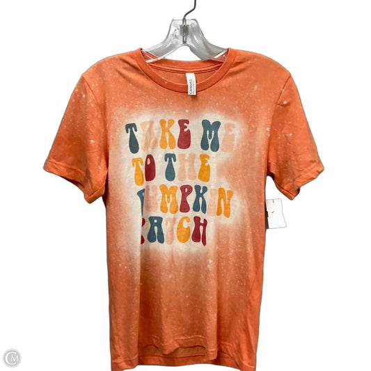 Top Short Sleeve By Bella + Canvas In Orange, Size: S