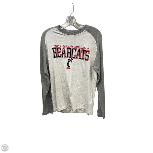 Athletic Top Long Sleeve Crewneck By Champion In Grey & Red, Size: M