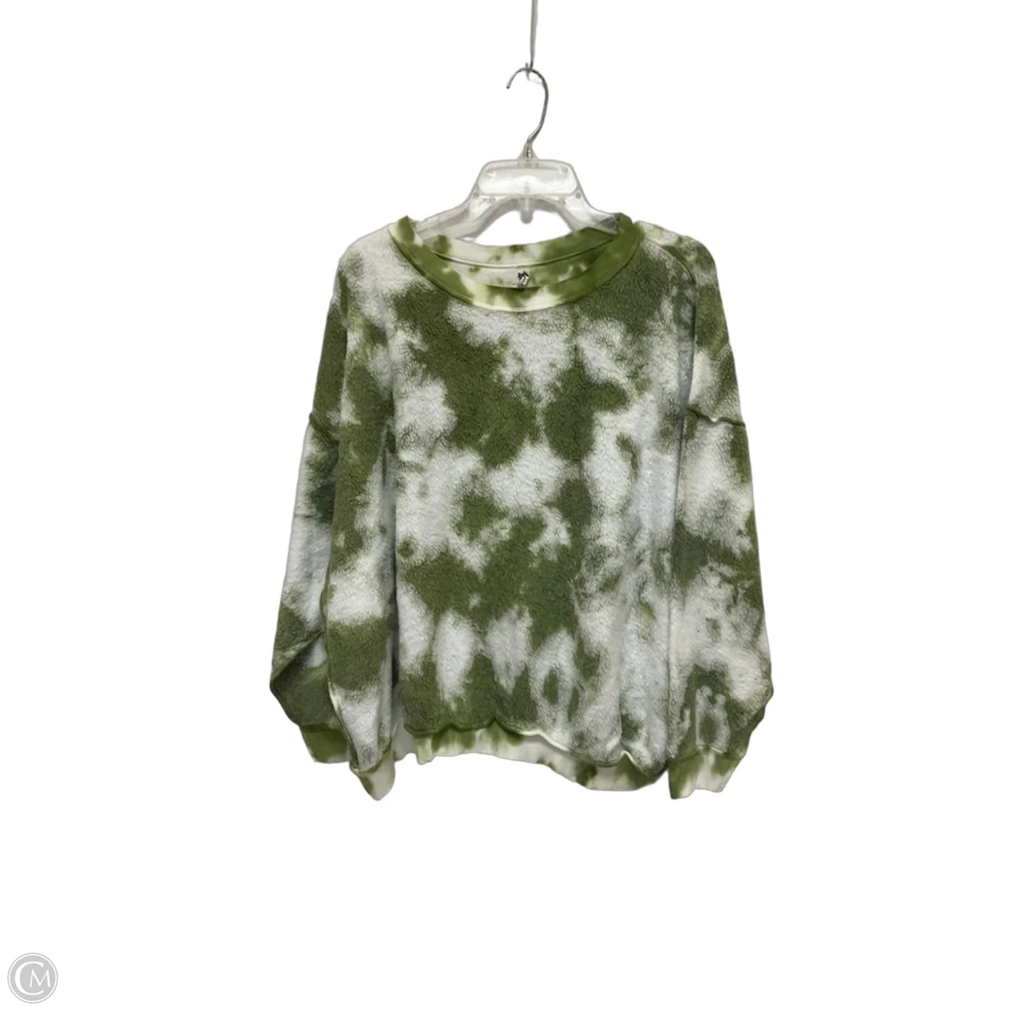 Sweatshirt Crewneck By Free People In Green & White, Size: S