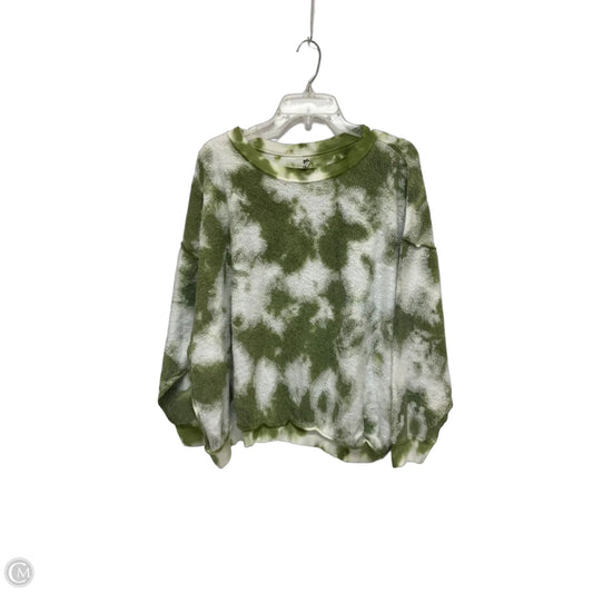Sweatshirt Crewneck By Free People In Green & White, Size: S