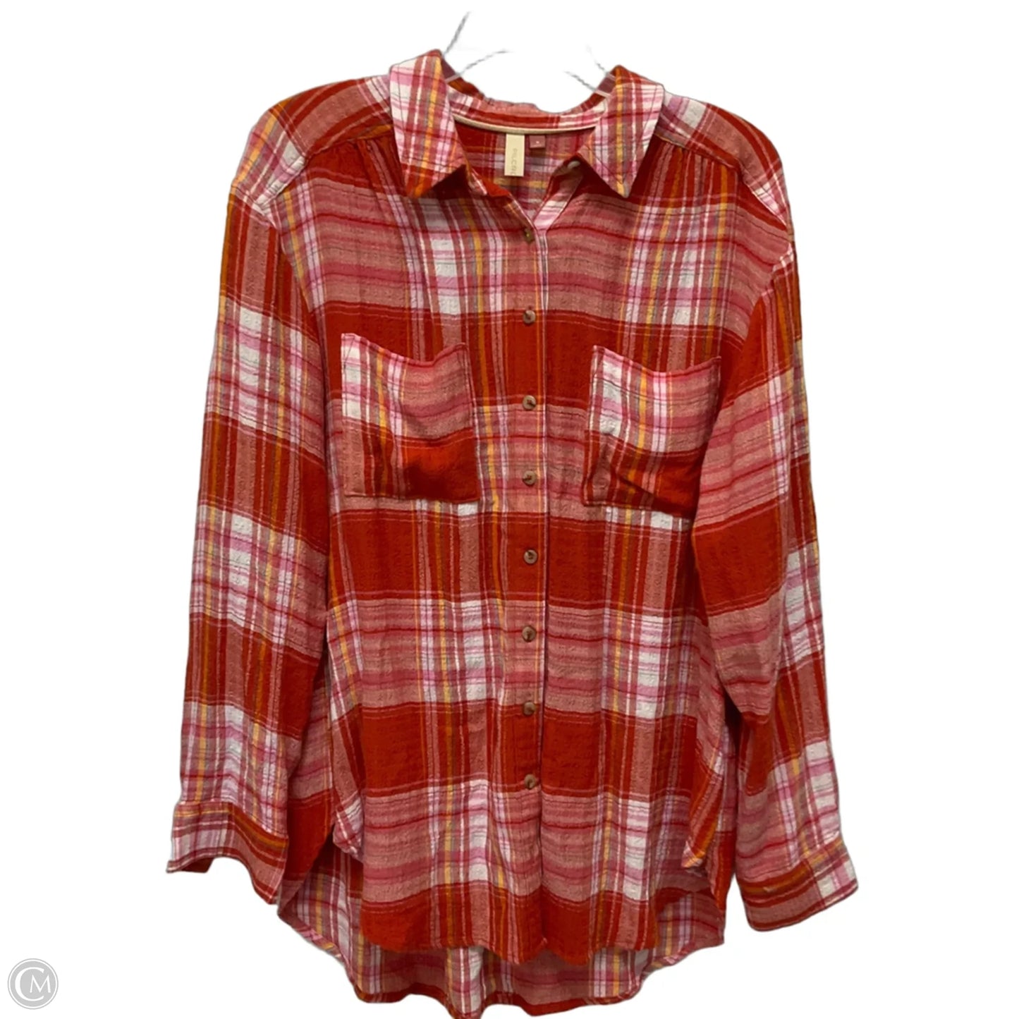 Top Long Sleeve By Pilcro In Plaid Pattern, Size: M