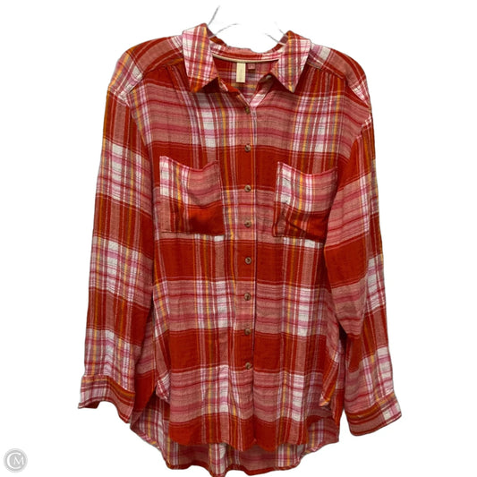 Top Long Sleeve By Pilcro In Plaid Pattern, Size: M