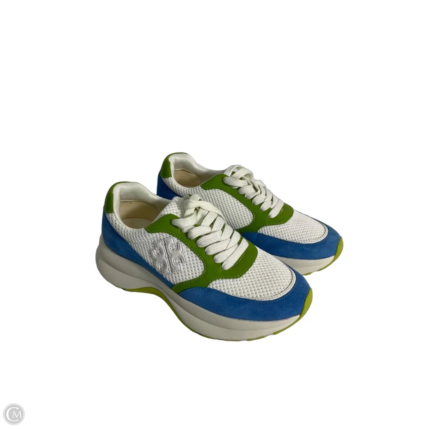Shoes Designer By Tory Burch In Blue & Cream, Size: 6