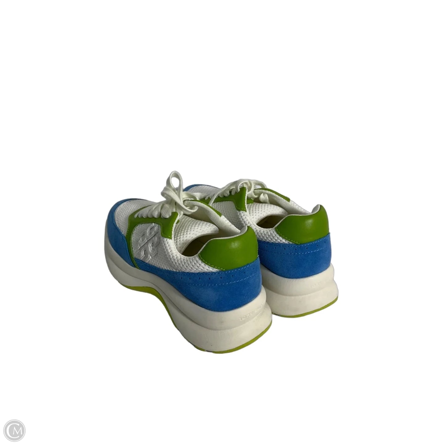 Shoes Designer By Tory Burch In Blue & Cream, Size: 6