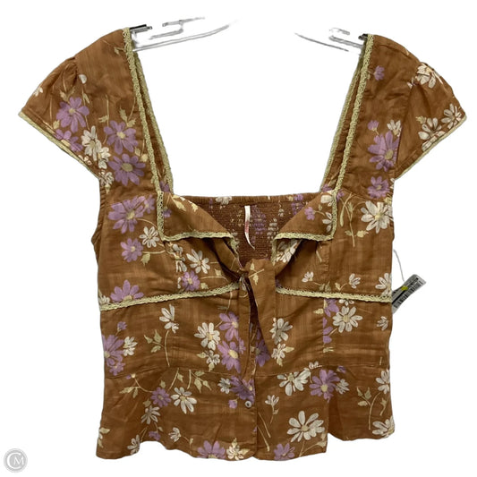 Top Short Sleeve By Free People In Floral Print, Size: M