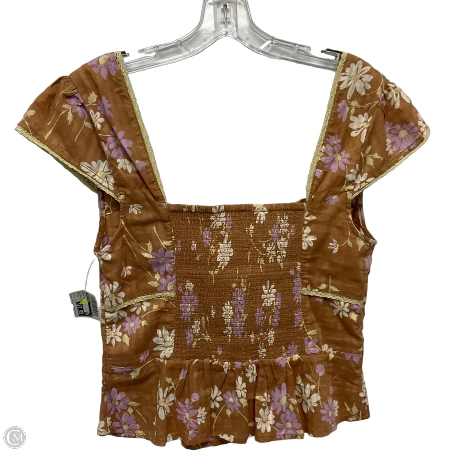 Top Short Sleeve By Free People In Floral Print, Size: M