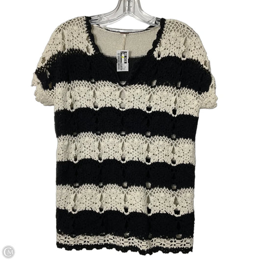 Sweater Short Sleeve By Free People In Black & White, Size: Xs