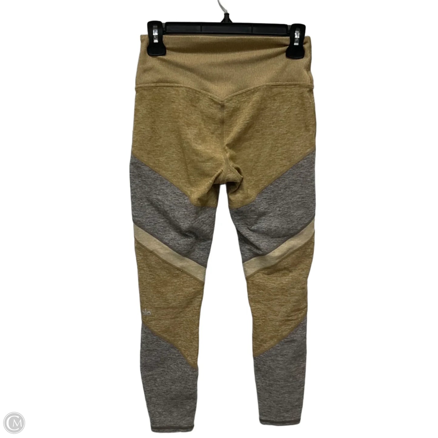 Athletic Leggings By Alo In Grey & Tan, Size: S