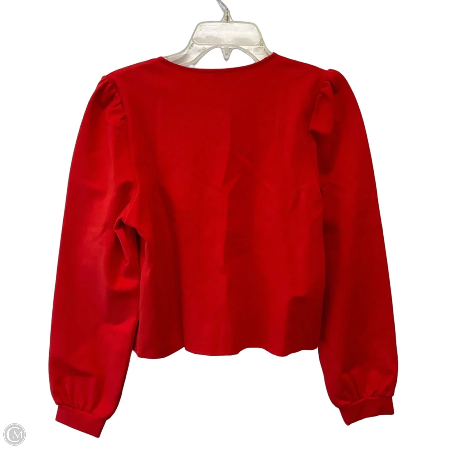 Top Long Sleeve By Dolan Left Coast In Red & Silver, Size: M