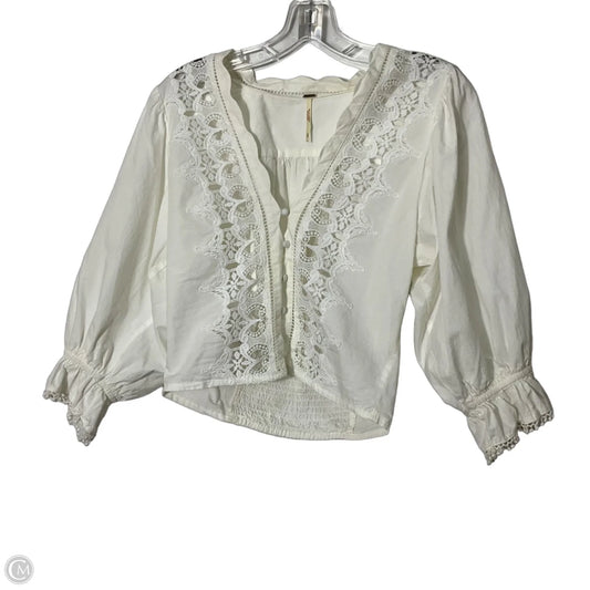 Top Long Sleeve By Free People In White, Size: S