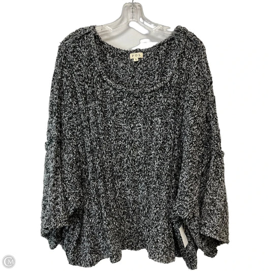 Sweater By Pol In Black & Grey, Size: L