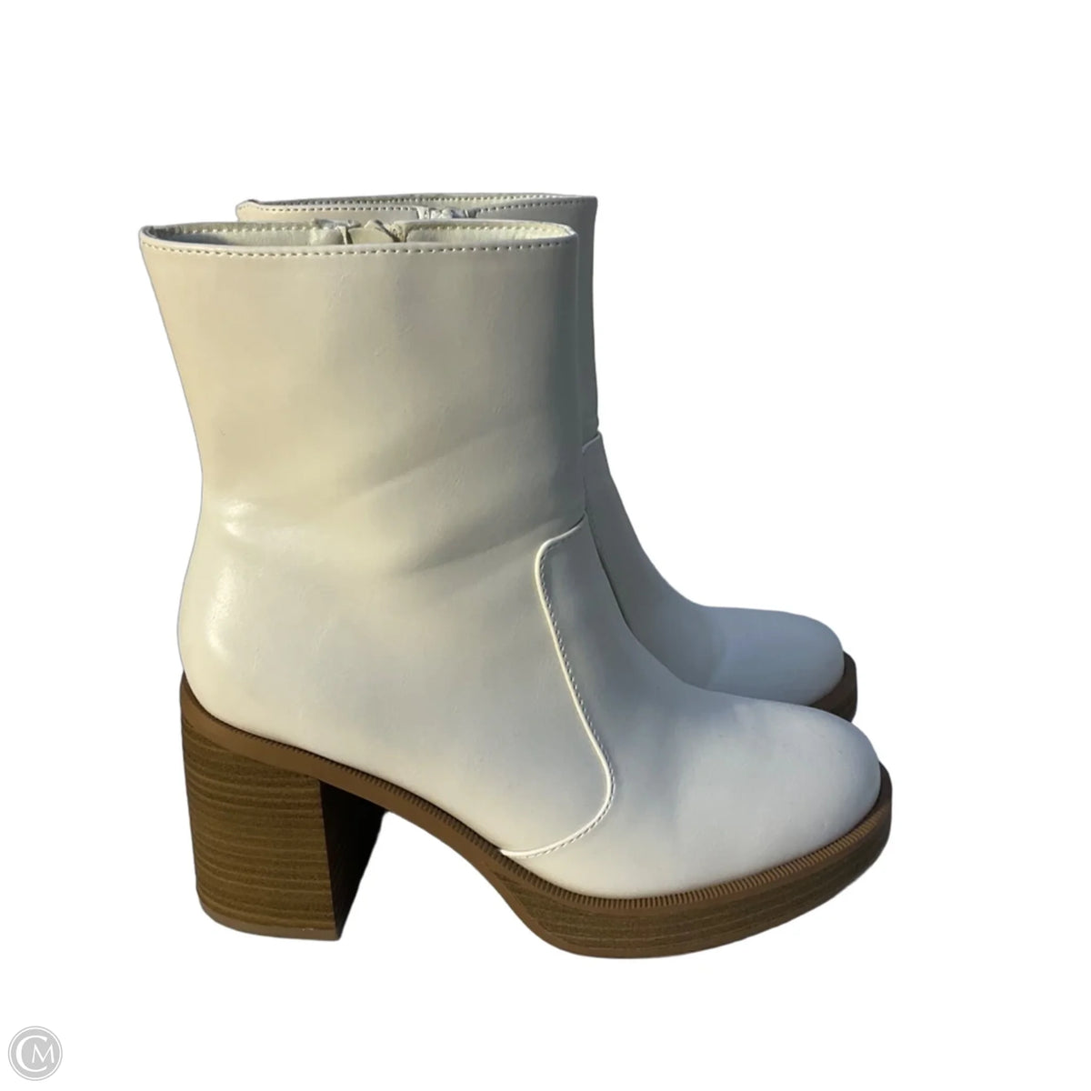 Boots Ankle Heels By Universal Thread In Cream, Size: 9