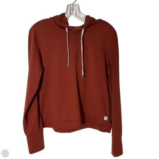 Athletic Top Long Sleeve Hoodie By Vuori In Brown, Size: L