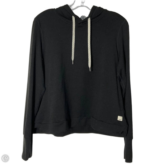 Athletic Top Long Sleeve Hoodie By Vuori In Black, Size: L